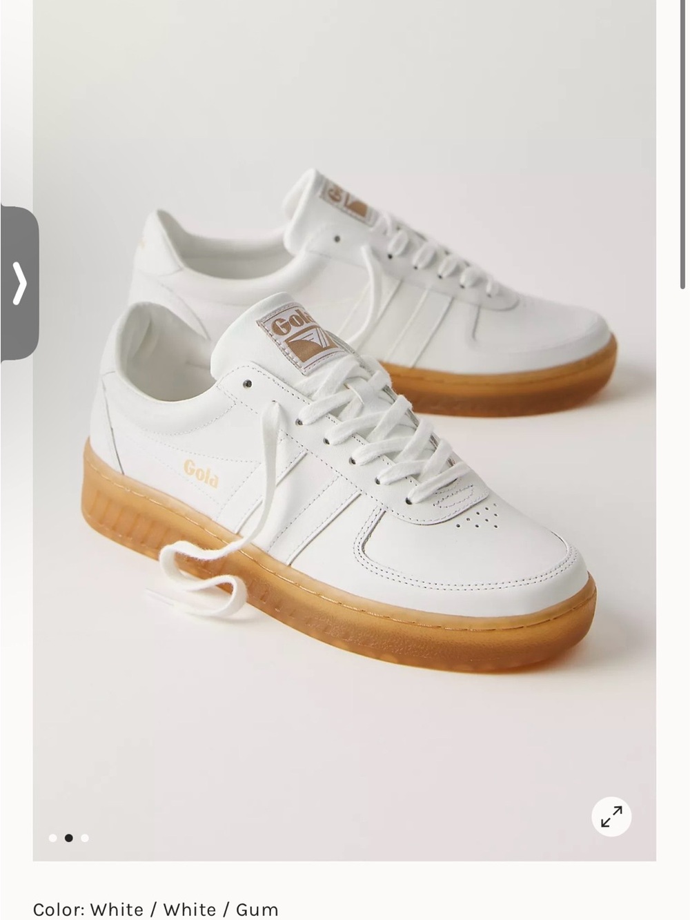 Gola White Leather Sneakers with Gum Sole - Picture 3 of 7